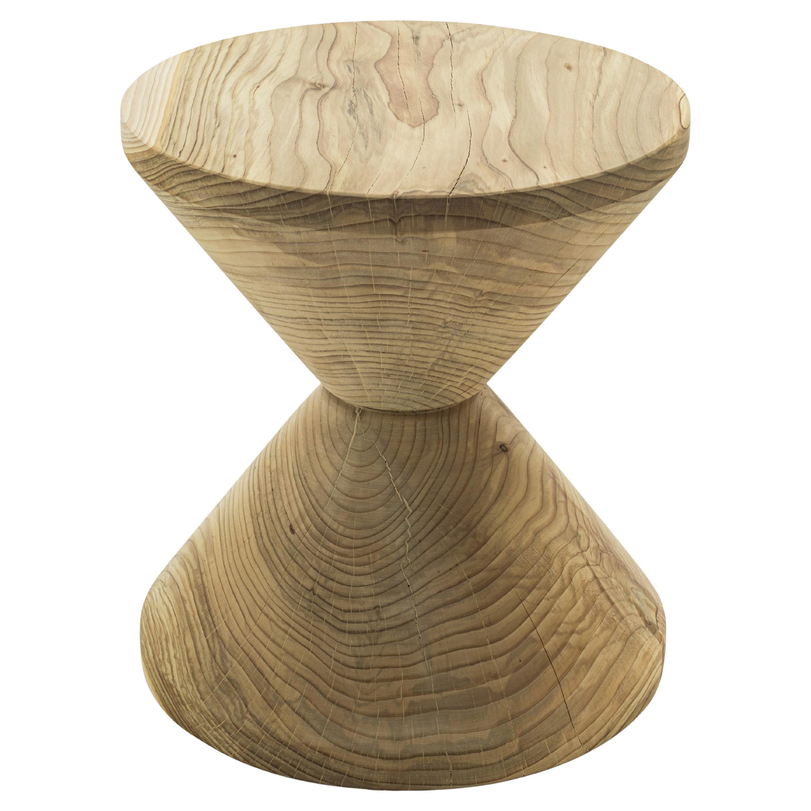 Low stool / Side table made of a singleblock of cedar Riva 1920 Vortice For Sale