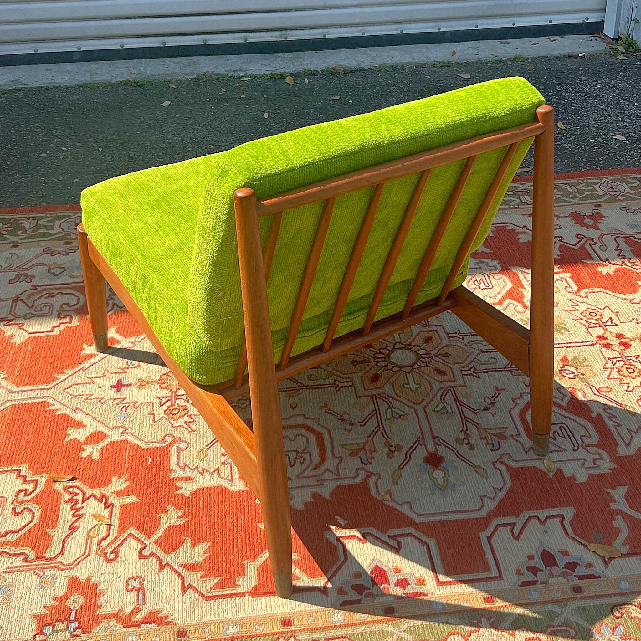 Scandinavian Modern Low Swedish Beech Lounge Chair by Folke Ohlsson for Dux, 1960s For Sale