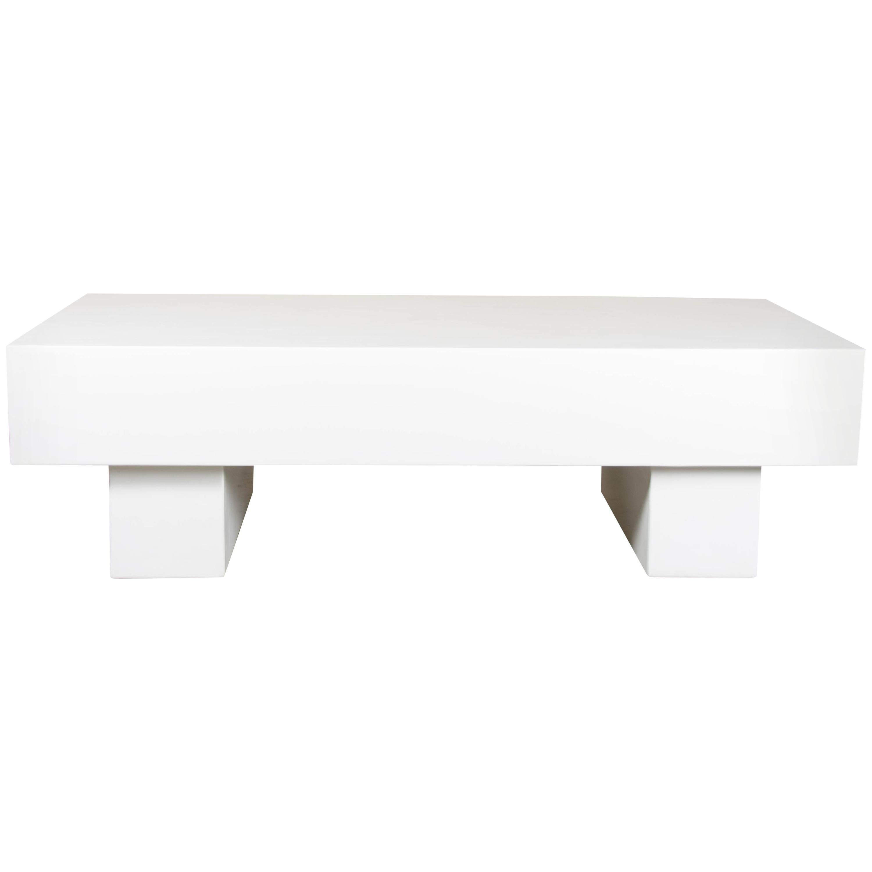 Low "T" Table, Cream Lacquer by Robert Kuo, Limited Edition For Sale
