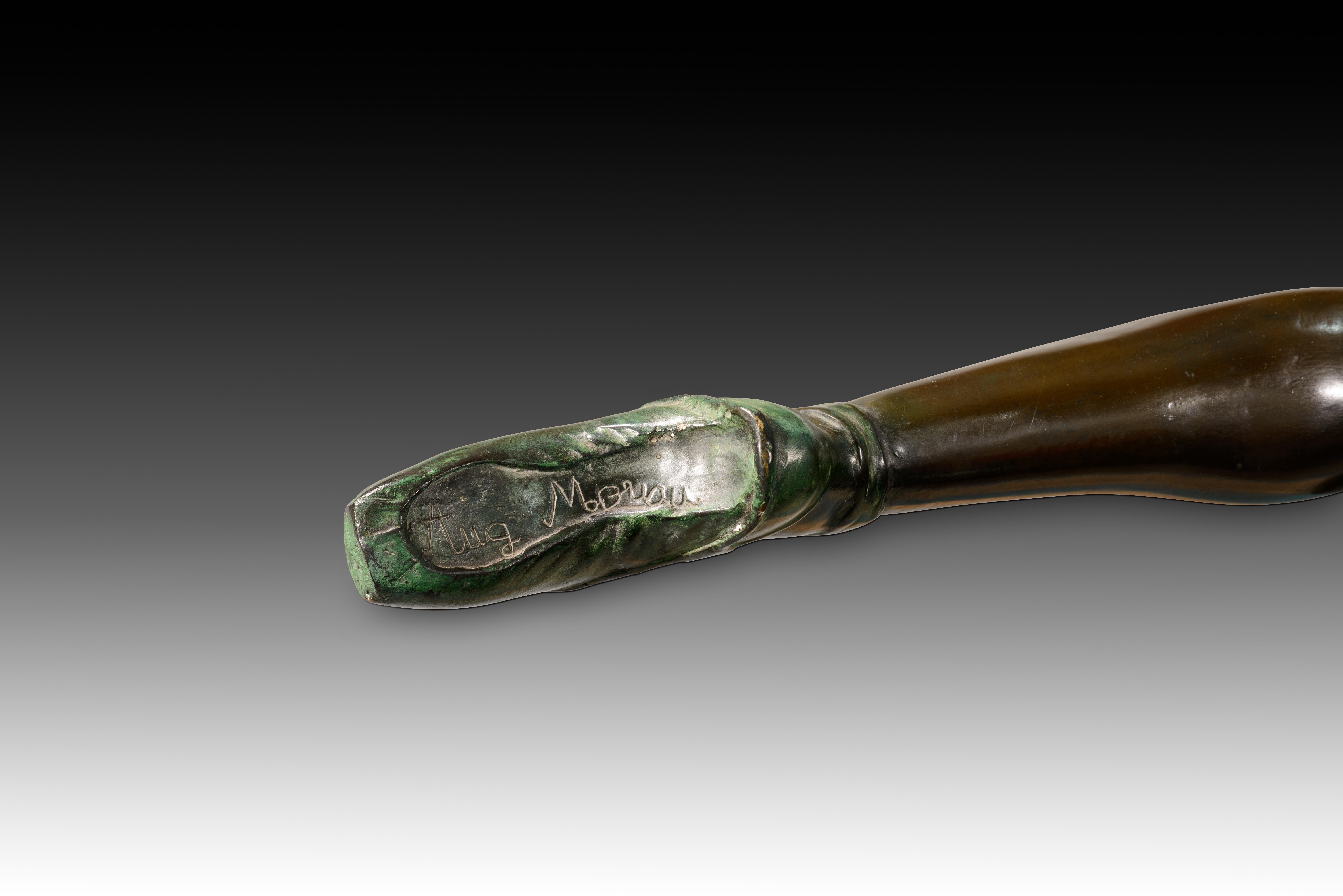 Niedriger Tisch, Tänzer. Bronze, Glas. 20. Jahrhundert. im Angebot 9
