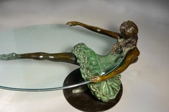 Low table, Dancer. Bronze, glass. 20th century.