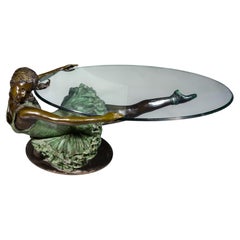 Low table, Dancer. Bronze, glass. 20th century.