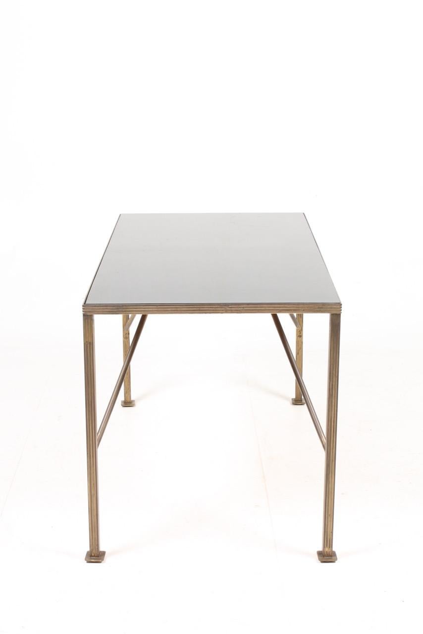Low table in Brass with Glass top by Lysberg Hansen & Terp, 1940s 1