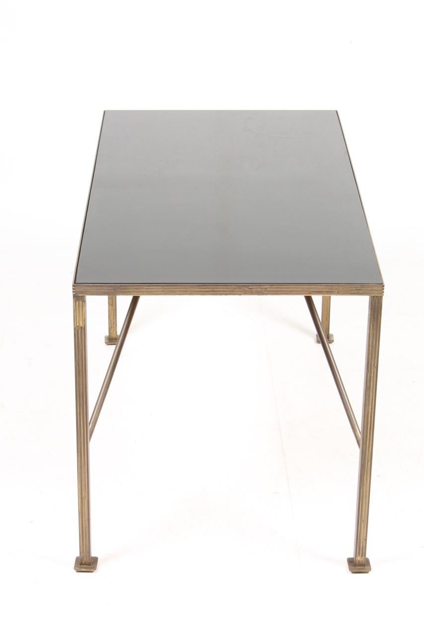 Low table in Brass with Glass top by Lysberg Hansen & Terp, 1940s 2