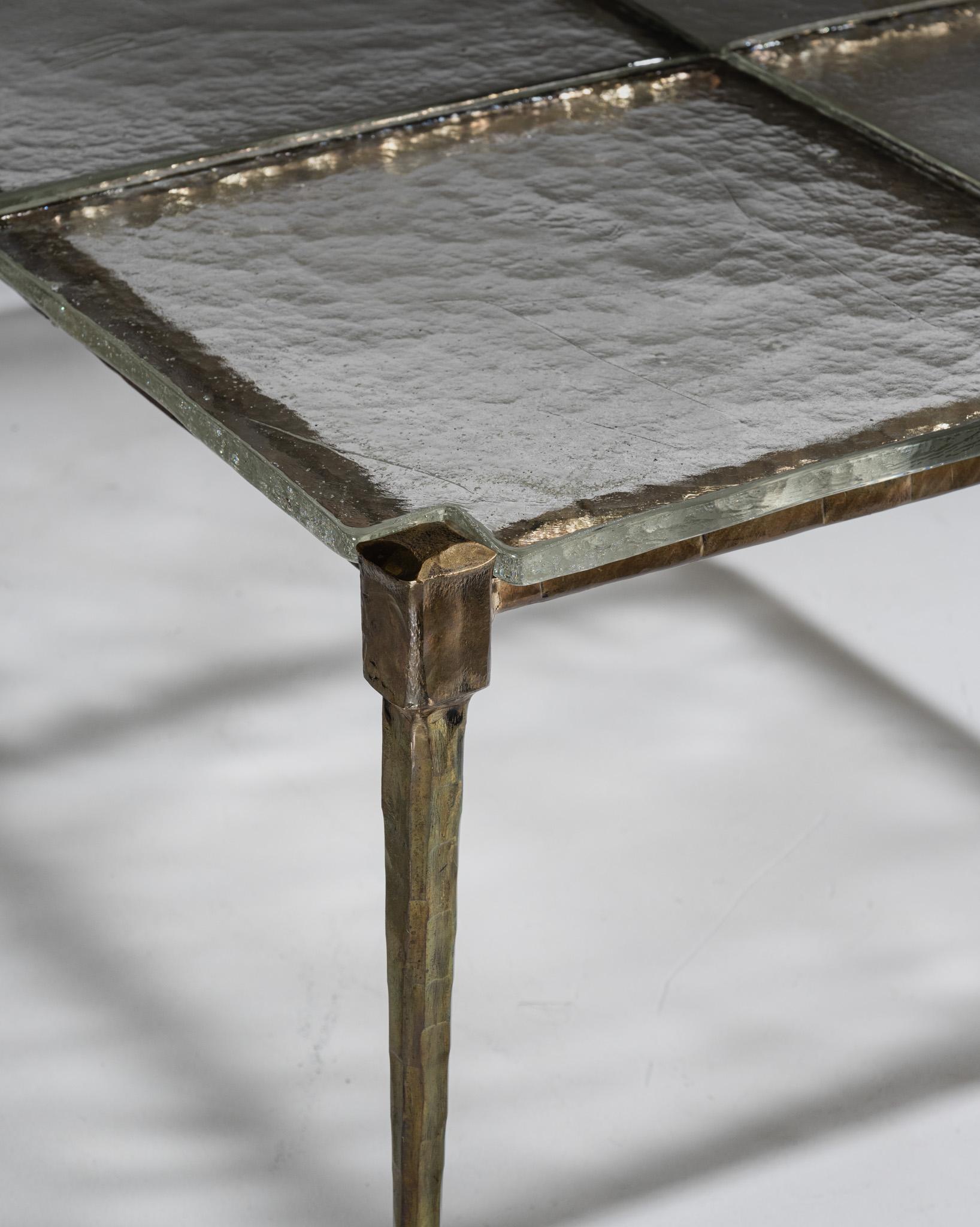 Low table in bronze and glass, Lothar Klute, 1980s In Good Condition For Sale In PARIS, FR