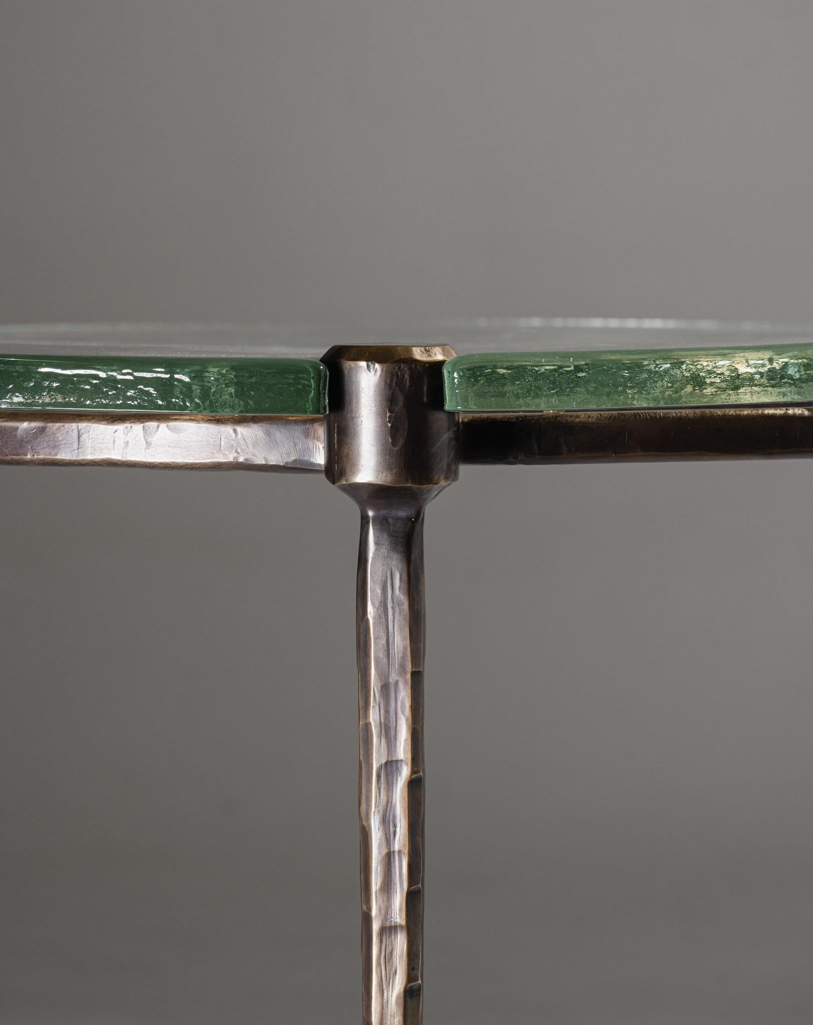 Low table in bronze and glass, Lothar Klute, 1980s In condizioni buone in vendita a PARIS, FR