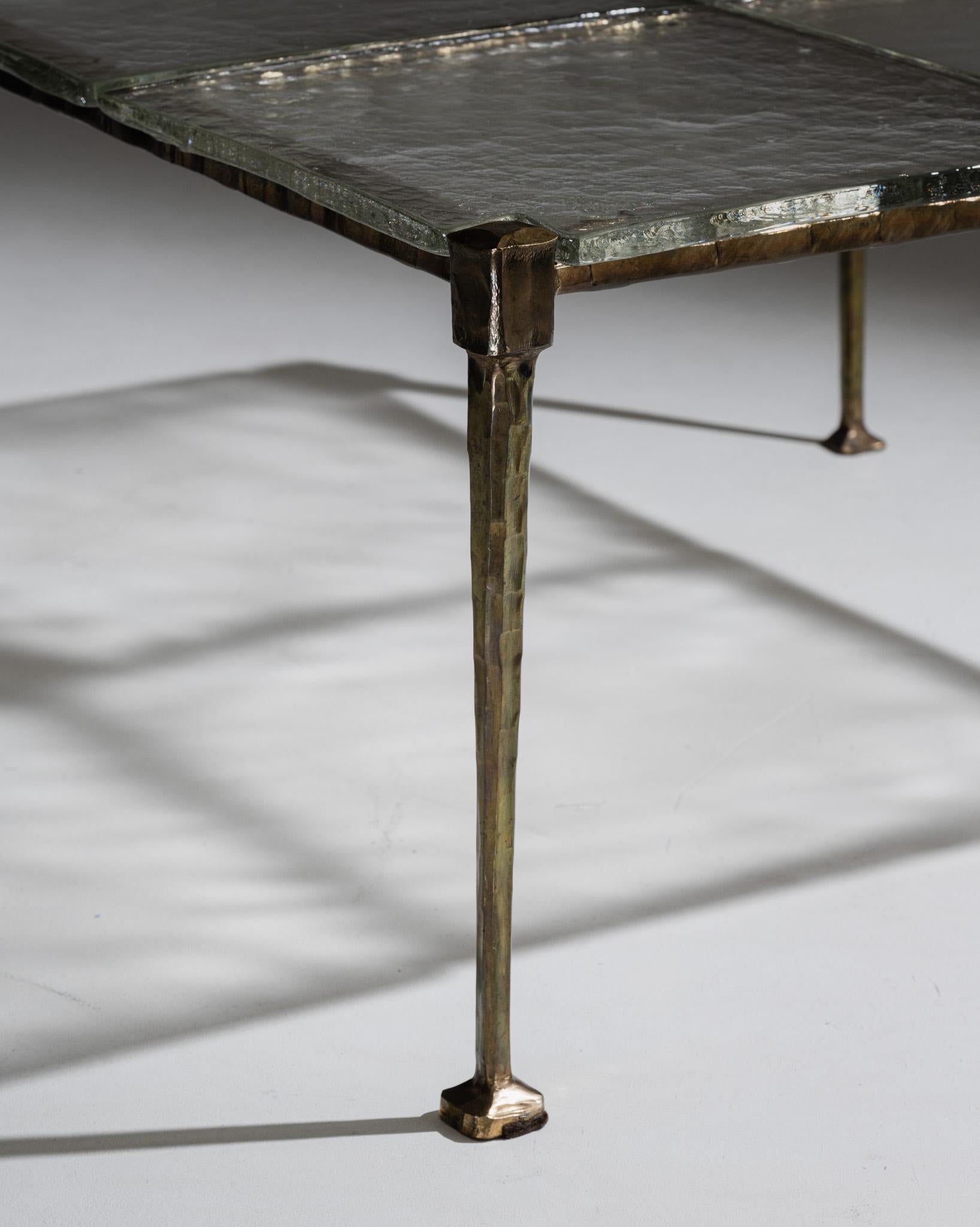 Low table in bronze and glass, Lothar Klute, 1980s For Sale 3