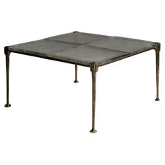 Low table in bronze and glass, Lothar Klute, 1980s