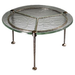 Low table in bronze and glass, Lothar Klute, 1980s