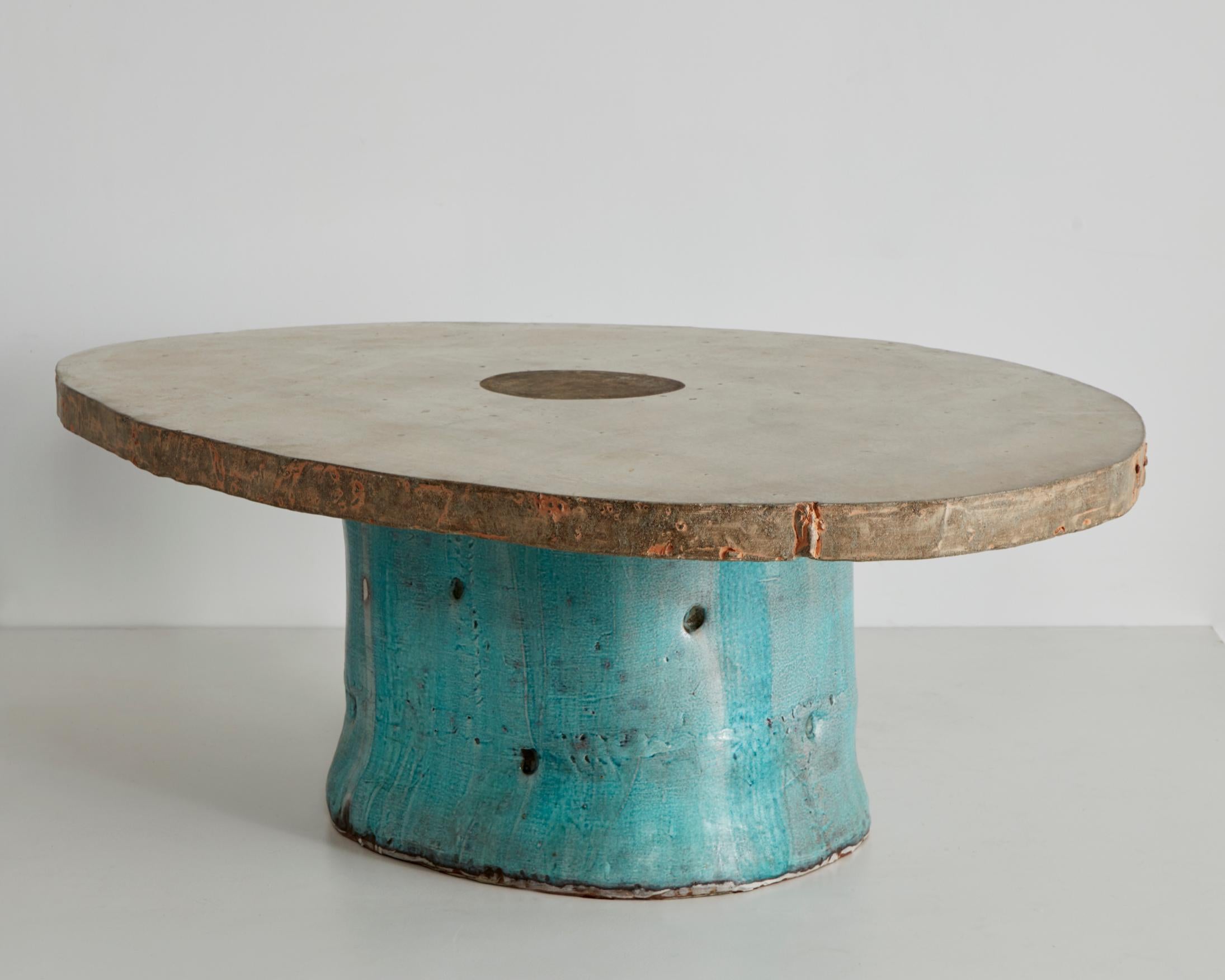 Low table in ceramic with concrete top. Designed and made by Hun-Chung Lee, Korea.
 