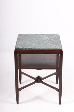 Low Table in Mahogany and Marble, Made in Denmark, 1930s