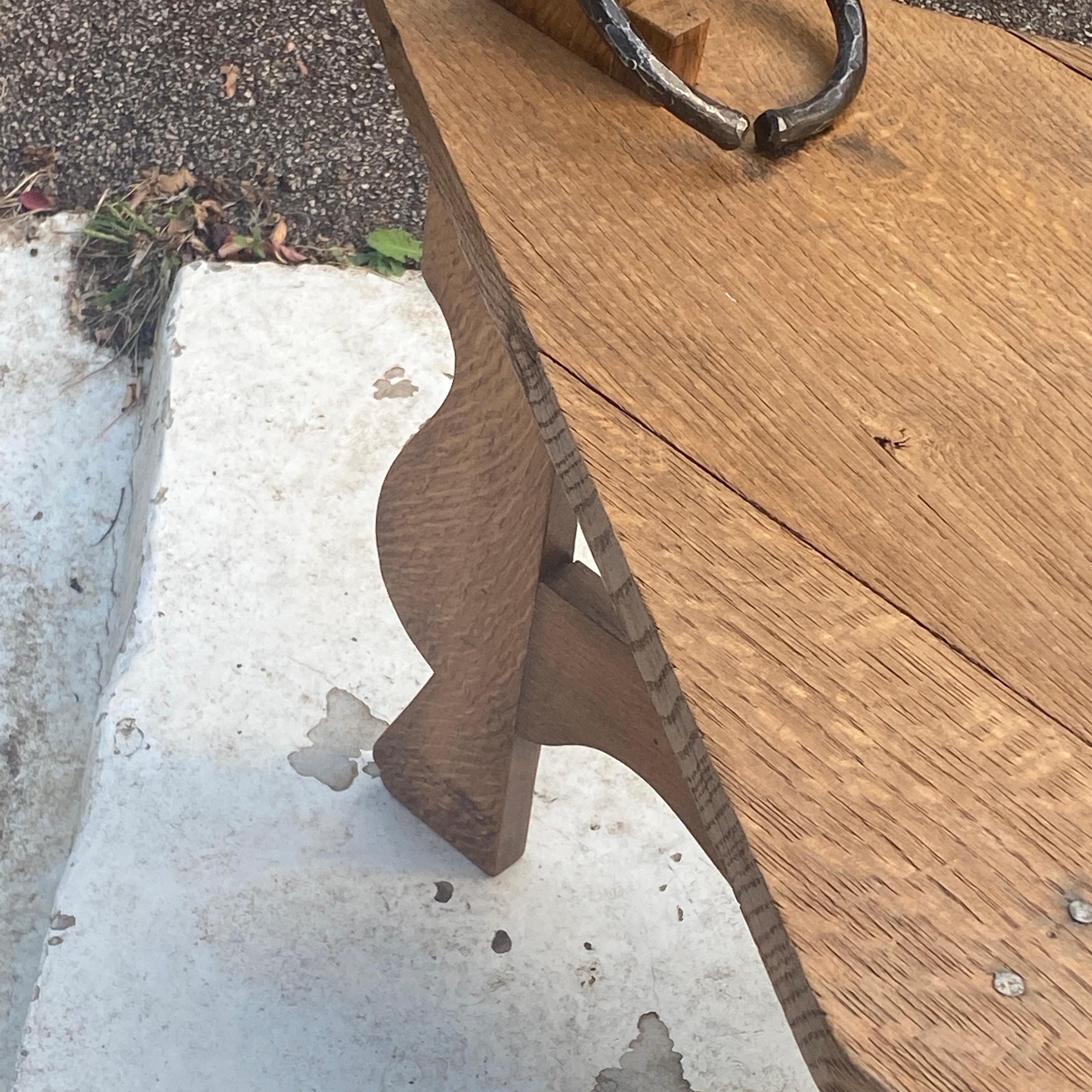 Low Table in Oak, Beige Color, Made in France, Around 1960, Made by an Artisan For Sale 5