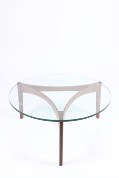Low Table in Rosewood with Glass Top, Designed by Svend Ellekær
