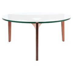 Table basse en bois de rose avec plateau en verre, am designs par Svend Ellekær 