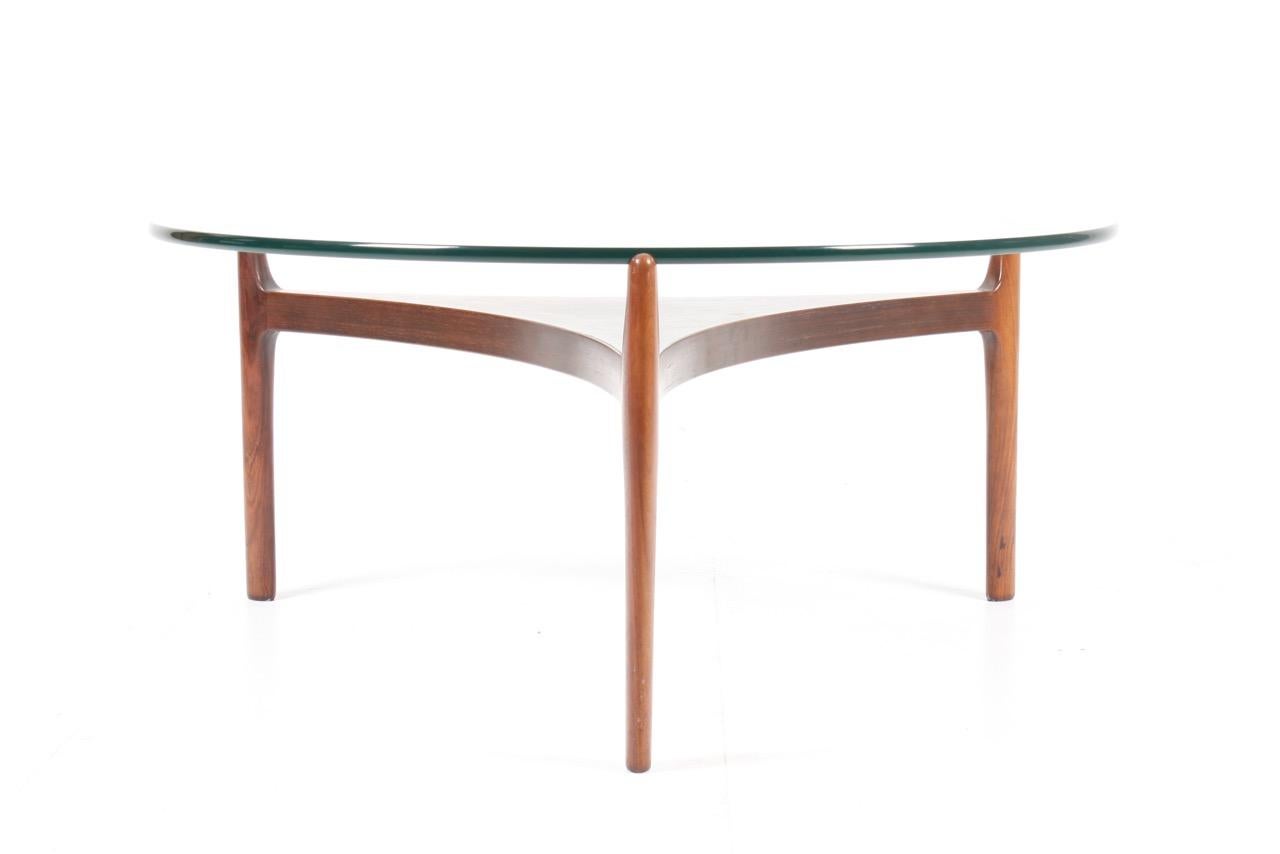 Low table - Rosewood frame with a top in glass - Designed by Svend Ellekær and made by Christian Linnebjerg Denmark in the 1960s - great condition.