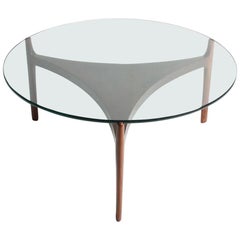 Low Table in Rosewood with Glass Top