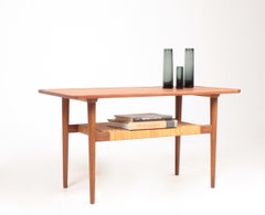 Low Table in Teak and Cane Danish Modern, 1950s