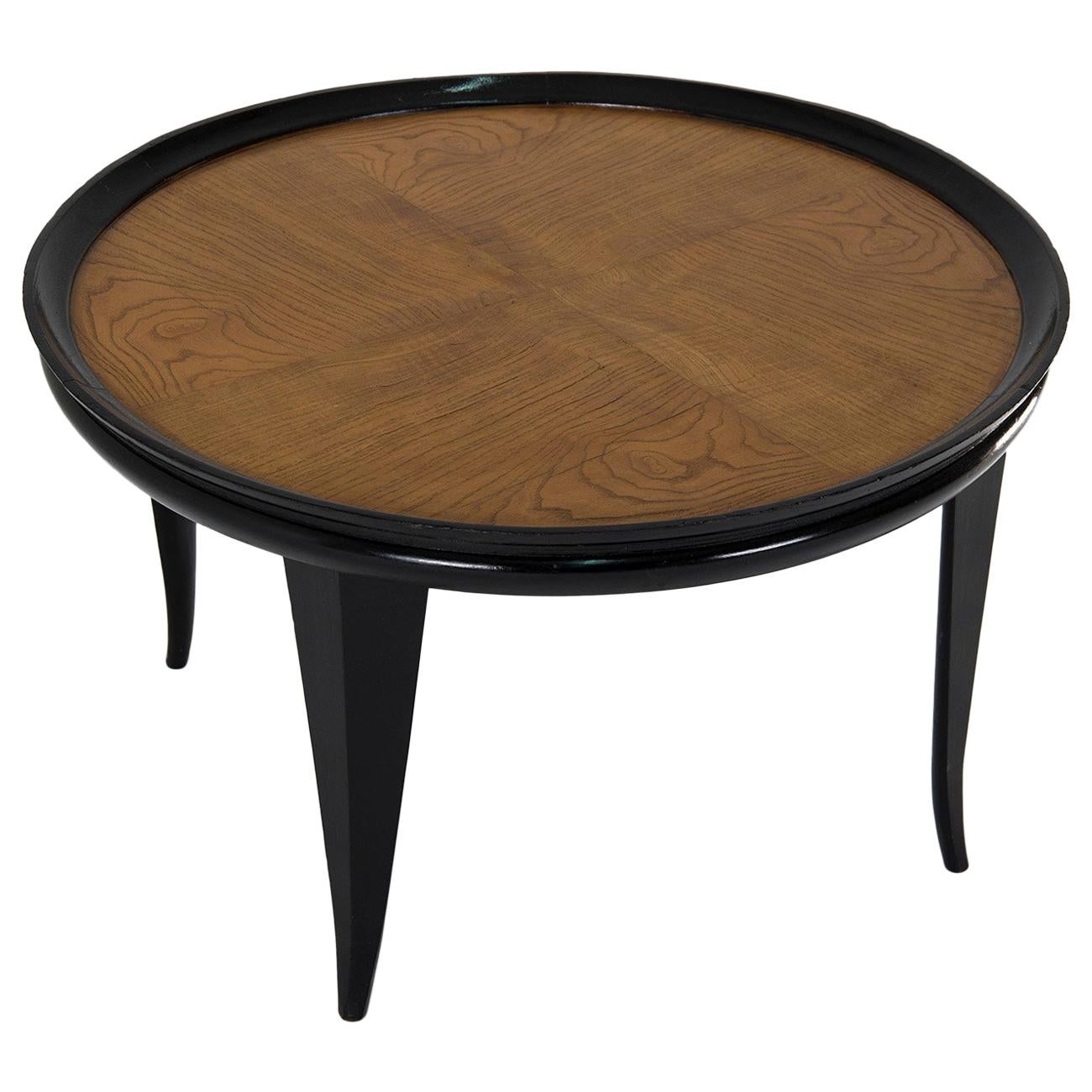 Low Table in the Style of Carlo de Carli Wood Glass Top, 1950