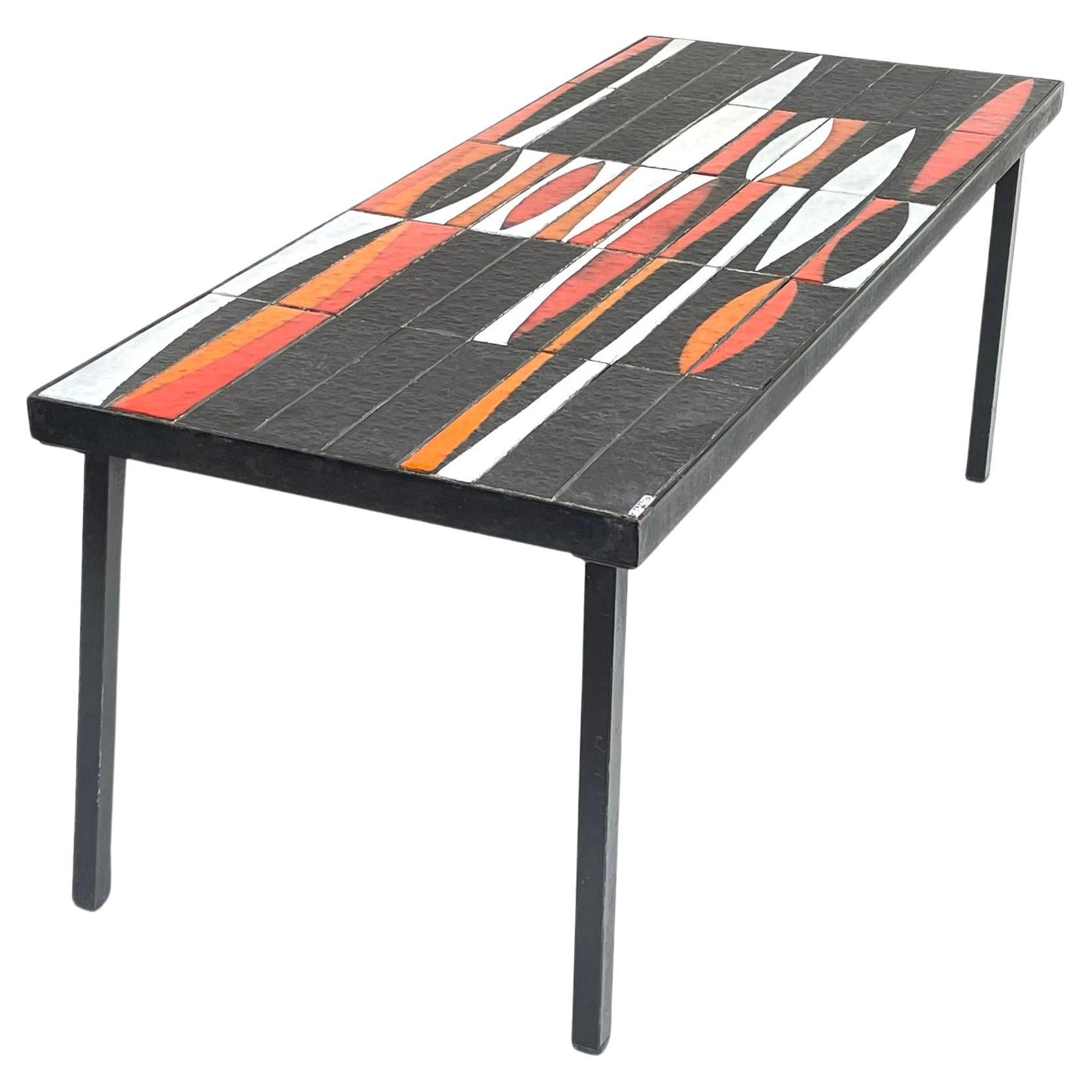 Low table "Navette" by Roger Capron, Vallauris, circa 1950. For Sale