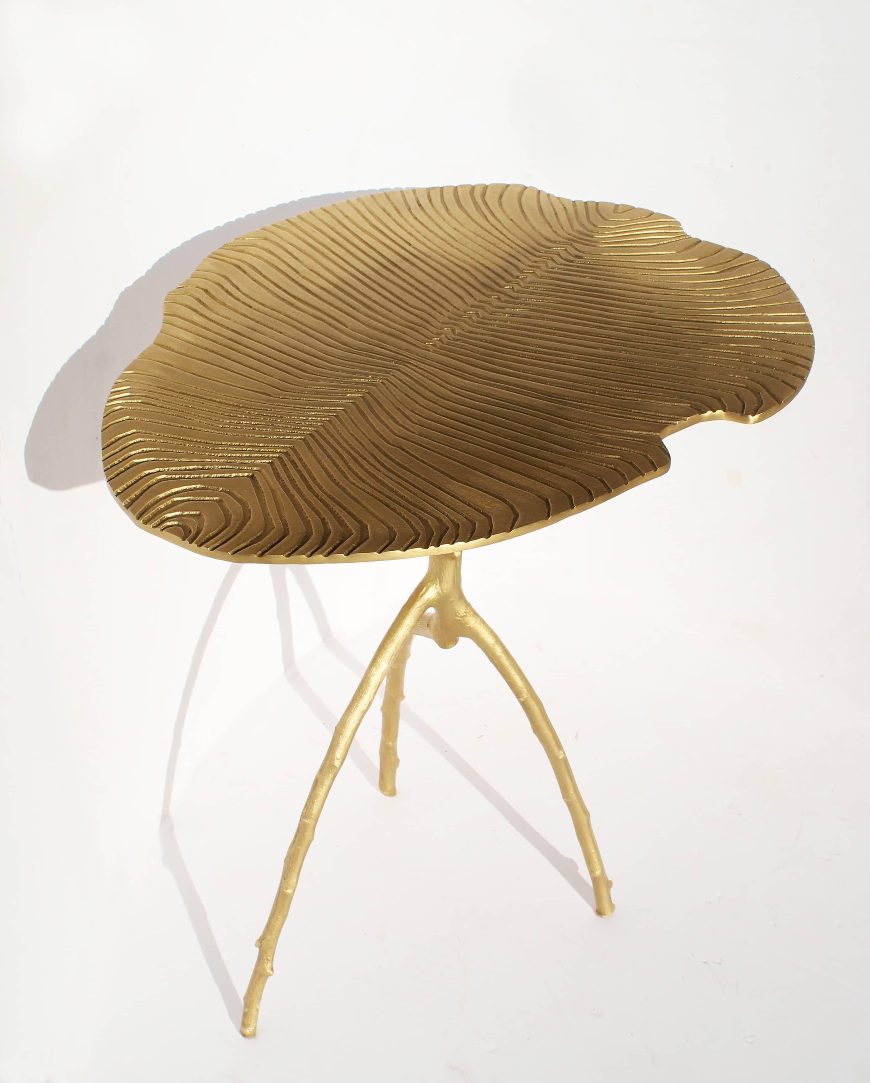 Moulage Triptyque de tables basses en bronze doré d'Eric Gizard en vente