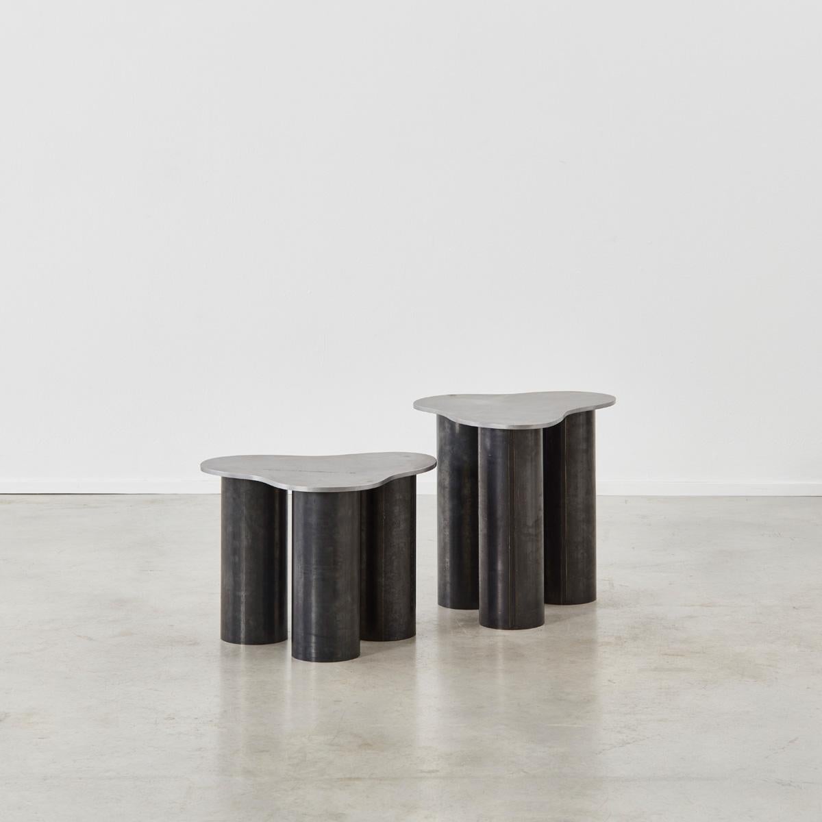 Side table 001 is a made to order design by Archive for Space, a multidisciplinary design practice founded in London in 2019. Side Table 001 was designed to celebrate raw steel through exploring the material’s cyclical nature. Made from standard