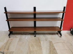Low Teak Scandinavian Style Bookcase, 1960s