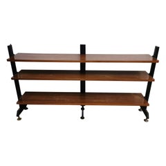Low Teak Scandinavian Style Bookcase, 1960s