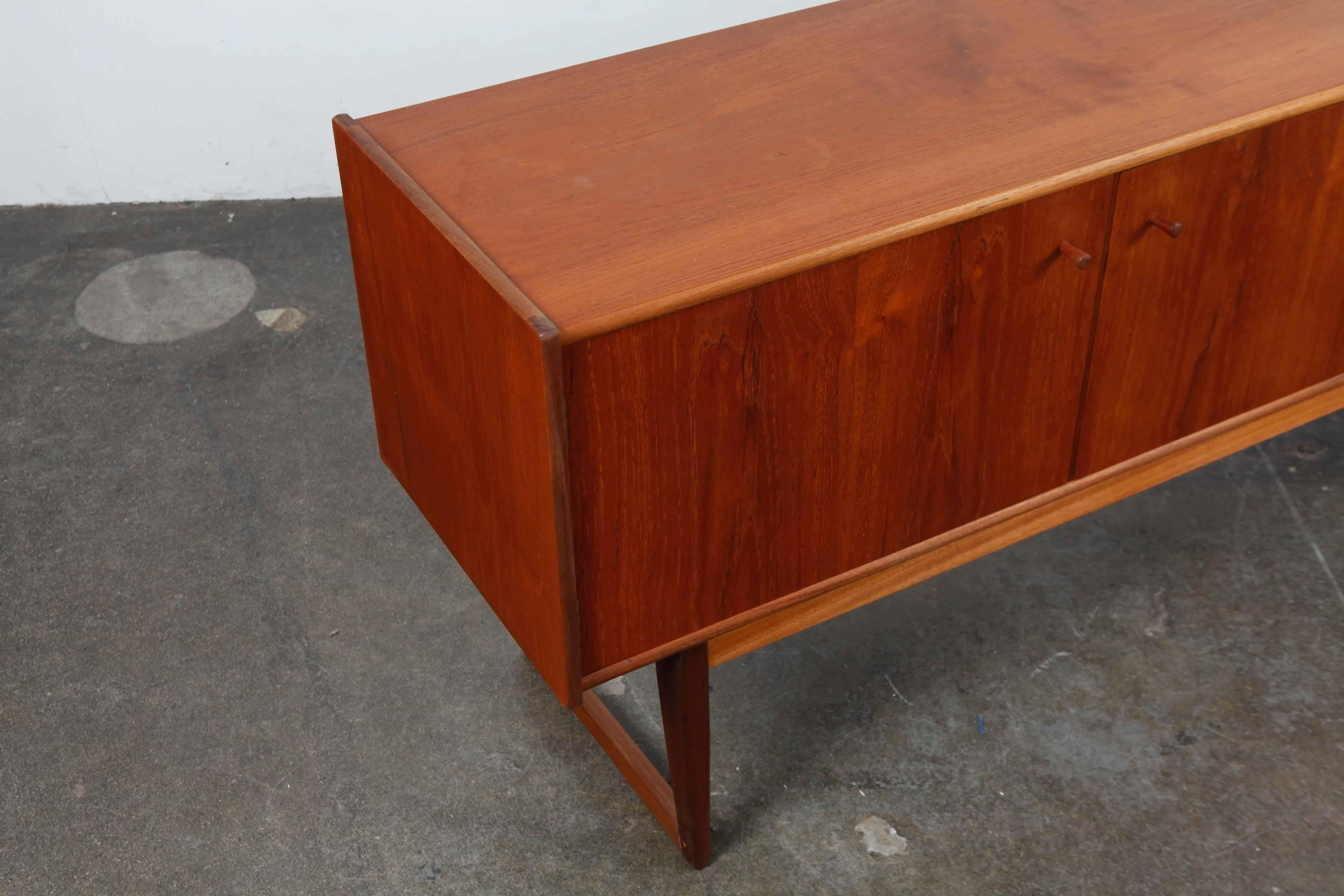 Mid-Century Modern Low Teak Sideboard by A. Younger Ltd. Newly Refinished For Sale