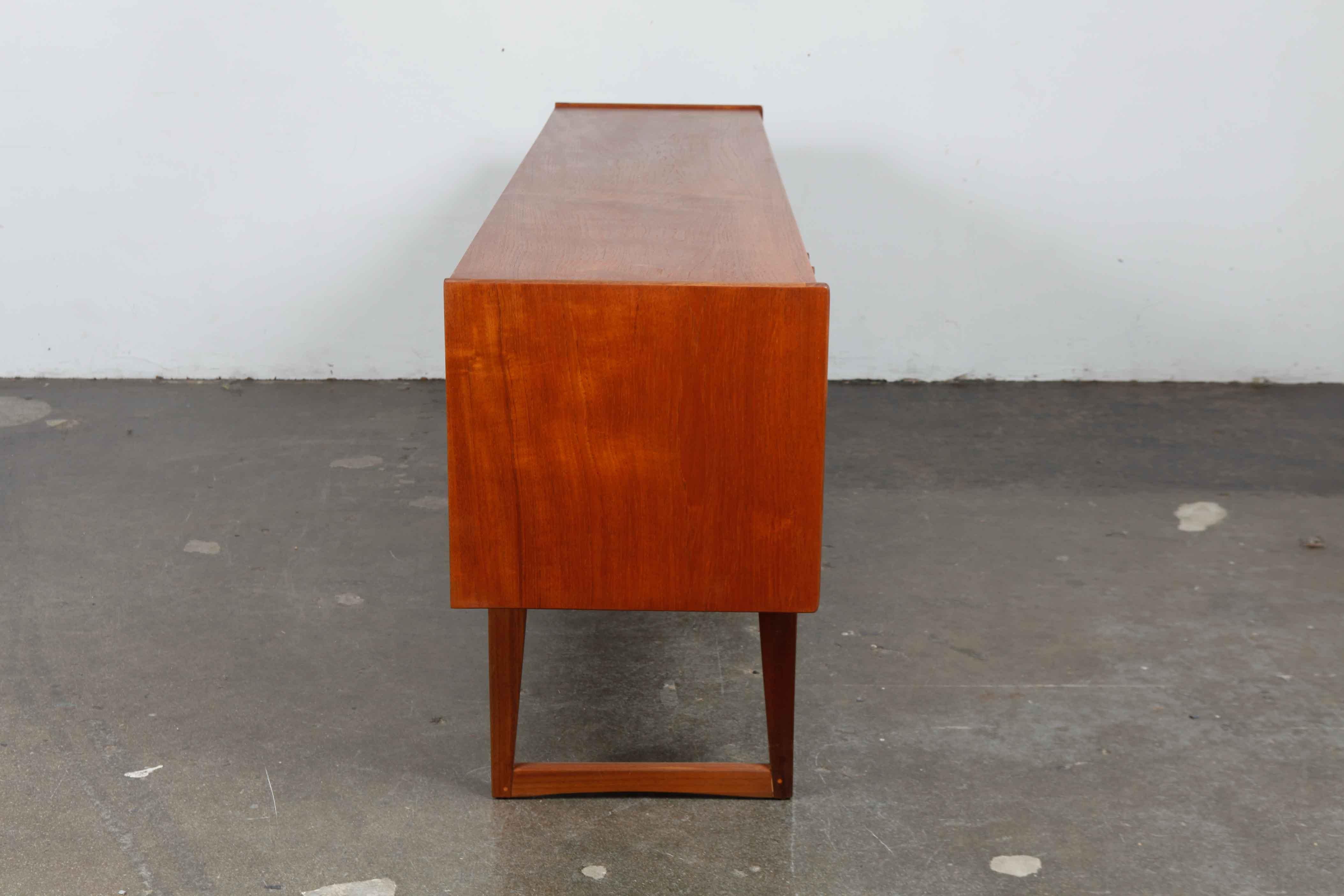 Oiled Low Teak Sideboard by A. Younger Ltd. Newly Refinished For Sale