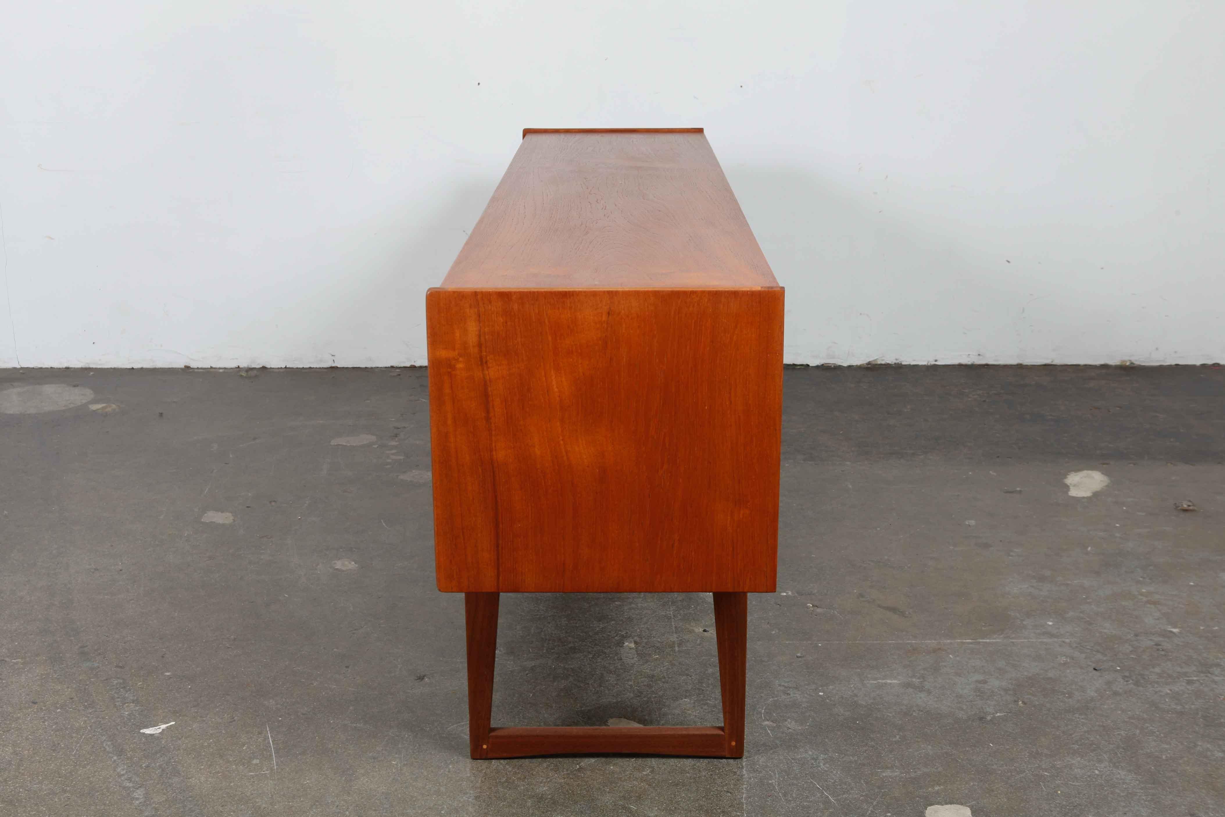 Low Teak Sideboard by A. Younger Ltd. Newly Refinished In Good Condition For Sale In North Hollywood, CA