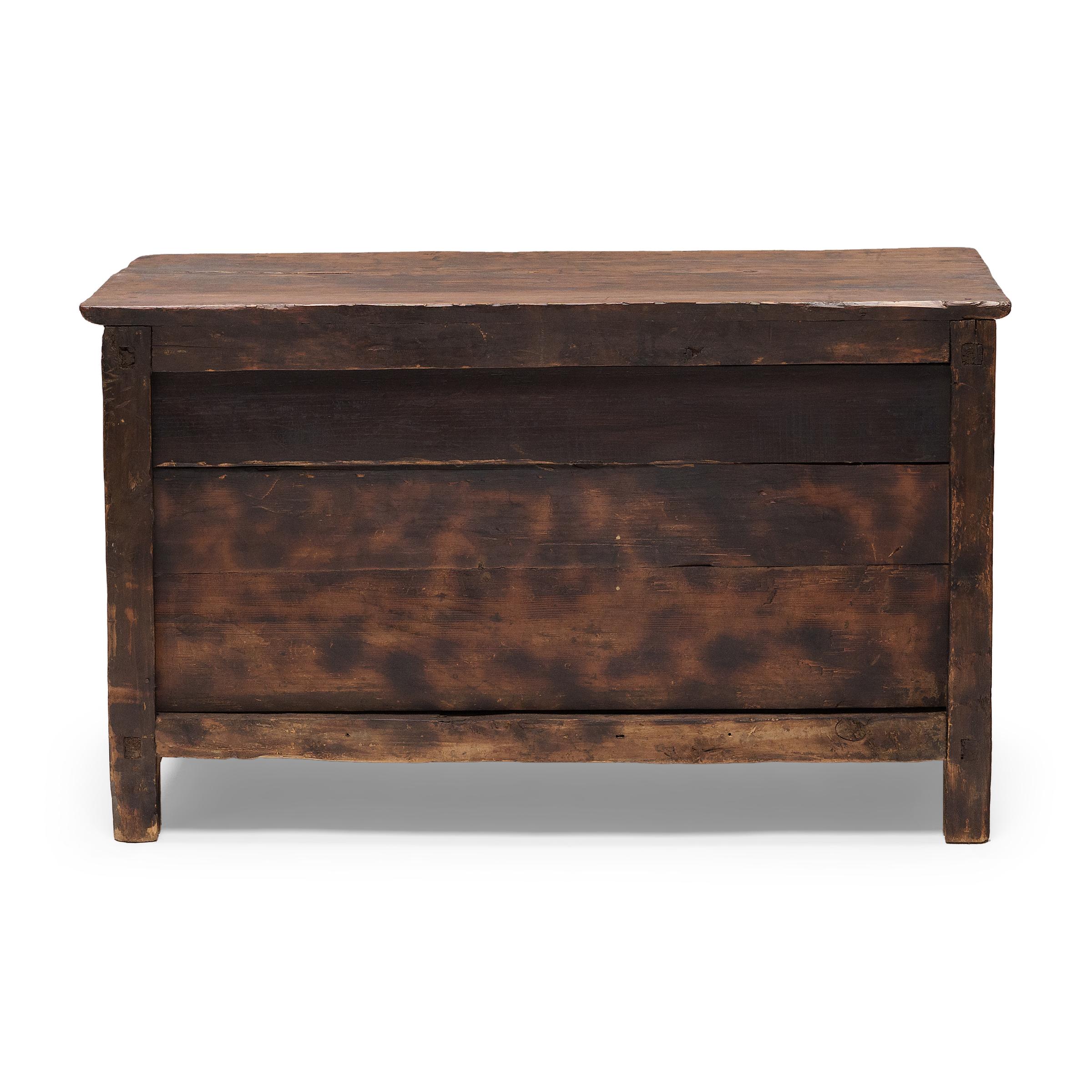 19th Century Low Tibetan Floral Chest, c. 1900