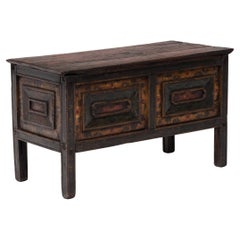 Low Tibetan Painted Chest, c. 1900