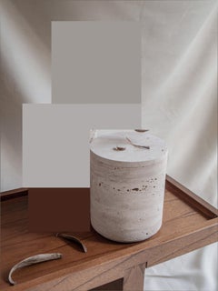Low Travertino Light Vases