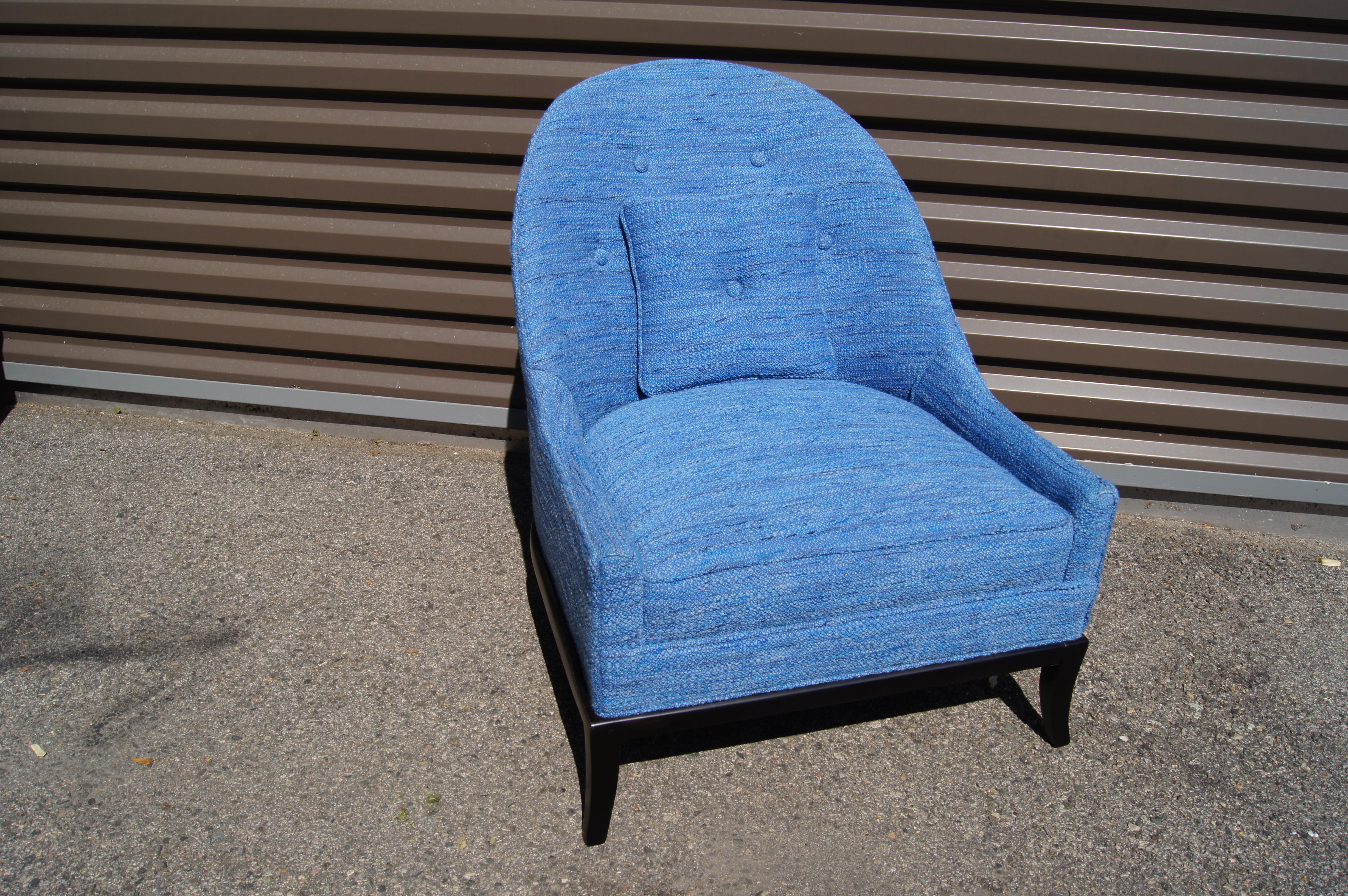 Low Upholstered Armchair Chair by T.H. Robsjohn-Gibbings for Widdicomb In Good Condition In Dorchester, MA