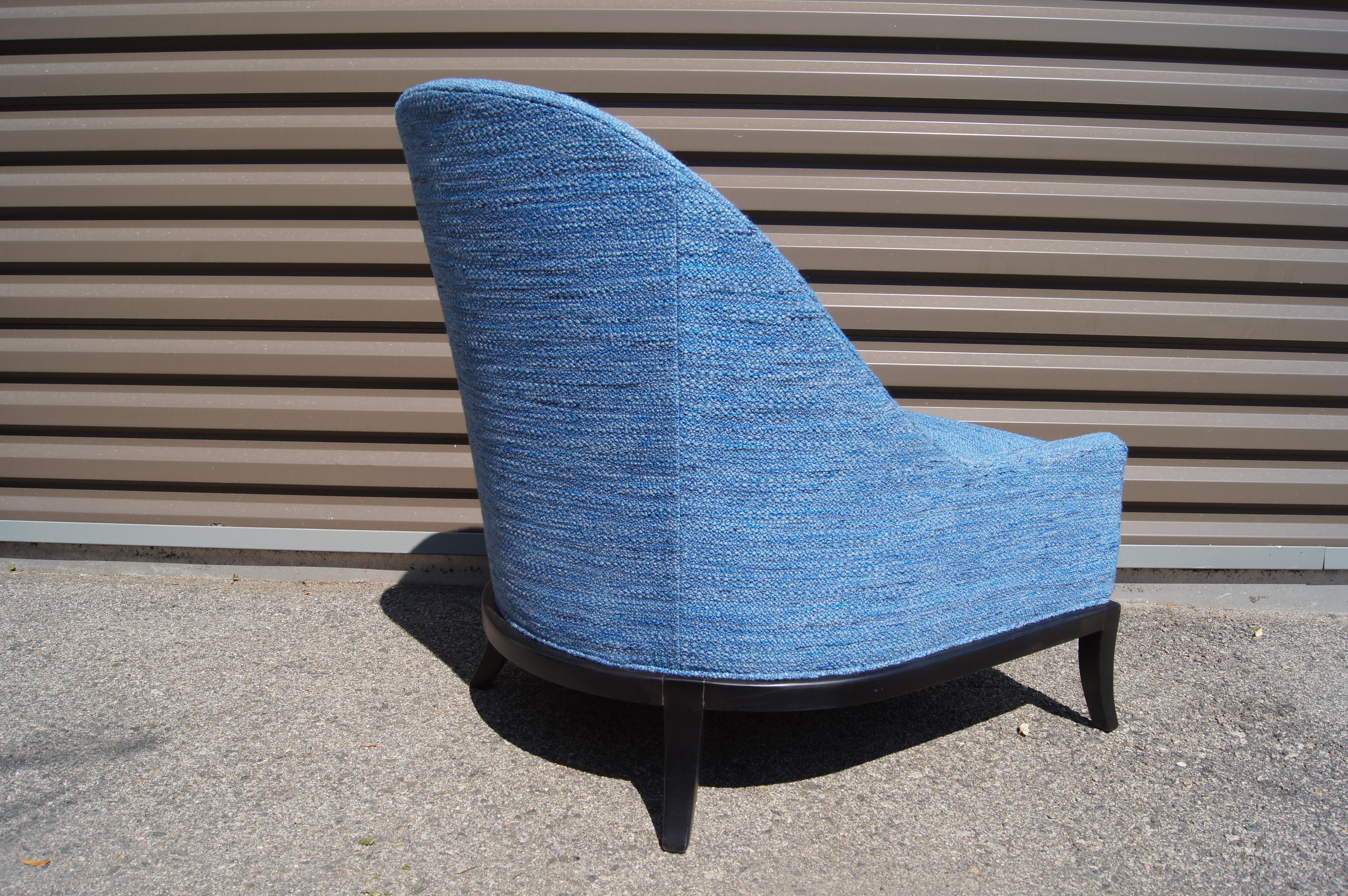 Mid-20th Century Low Upholstered Armchair Chair by T.H. Robsjohn-Gibbings for Widdicomb