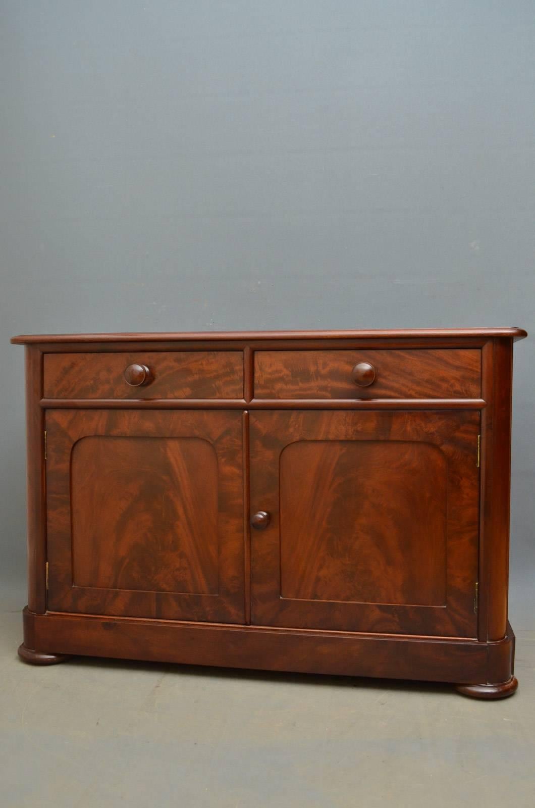 Low Victorian Mahogany Cabinet In Excellent Condition In Whaley Bridge, GB
