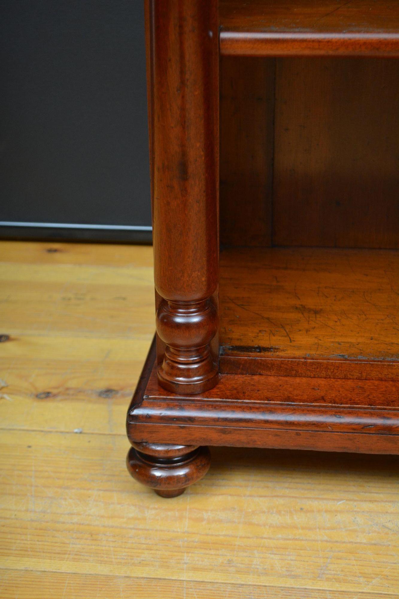 Low Victorian Mahogany Open Bookcase 7