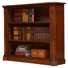 Low Victorian Mahogany Open Bookcase