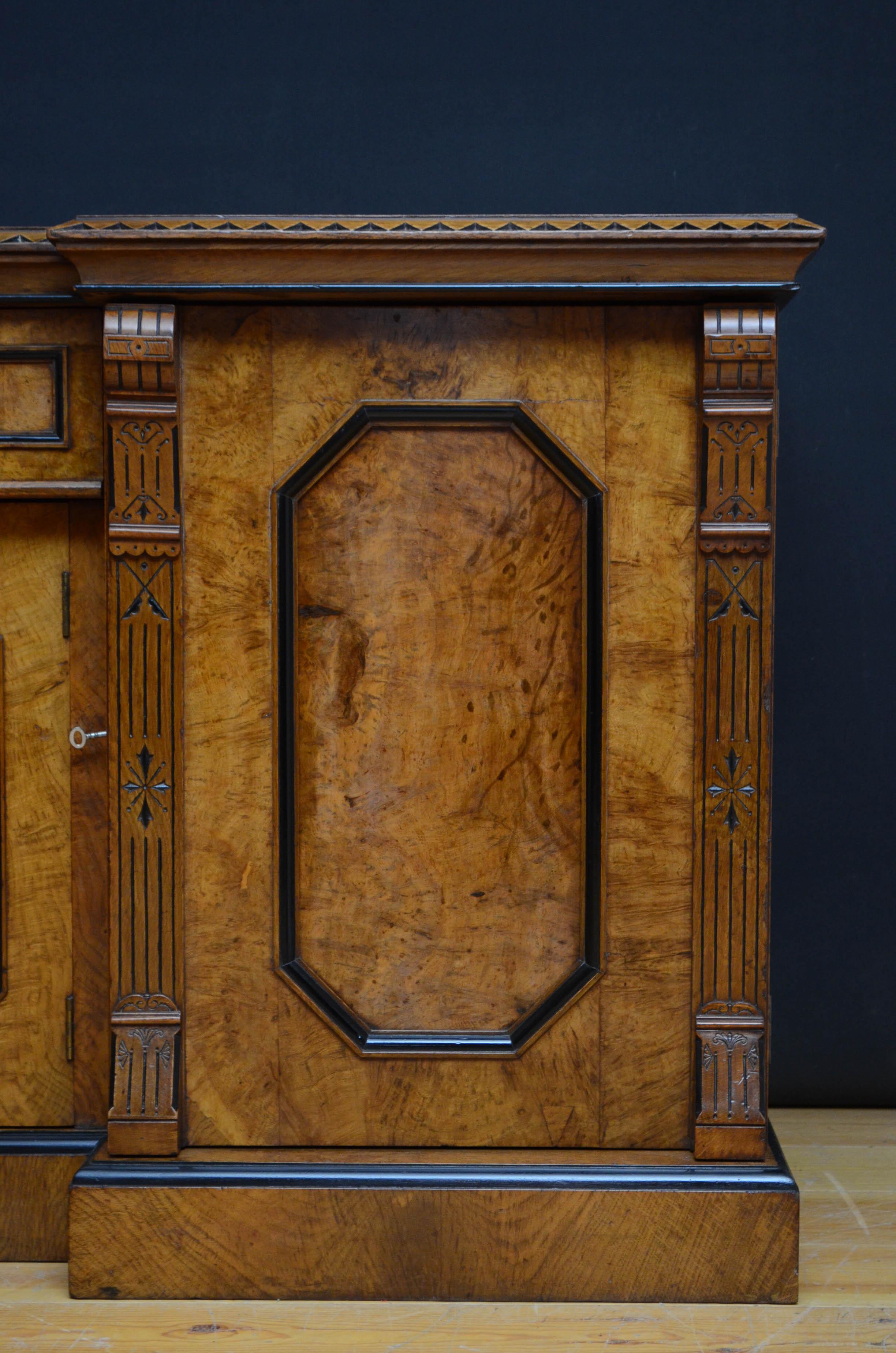 Low Victorian Pollard Oak Sideboard 4