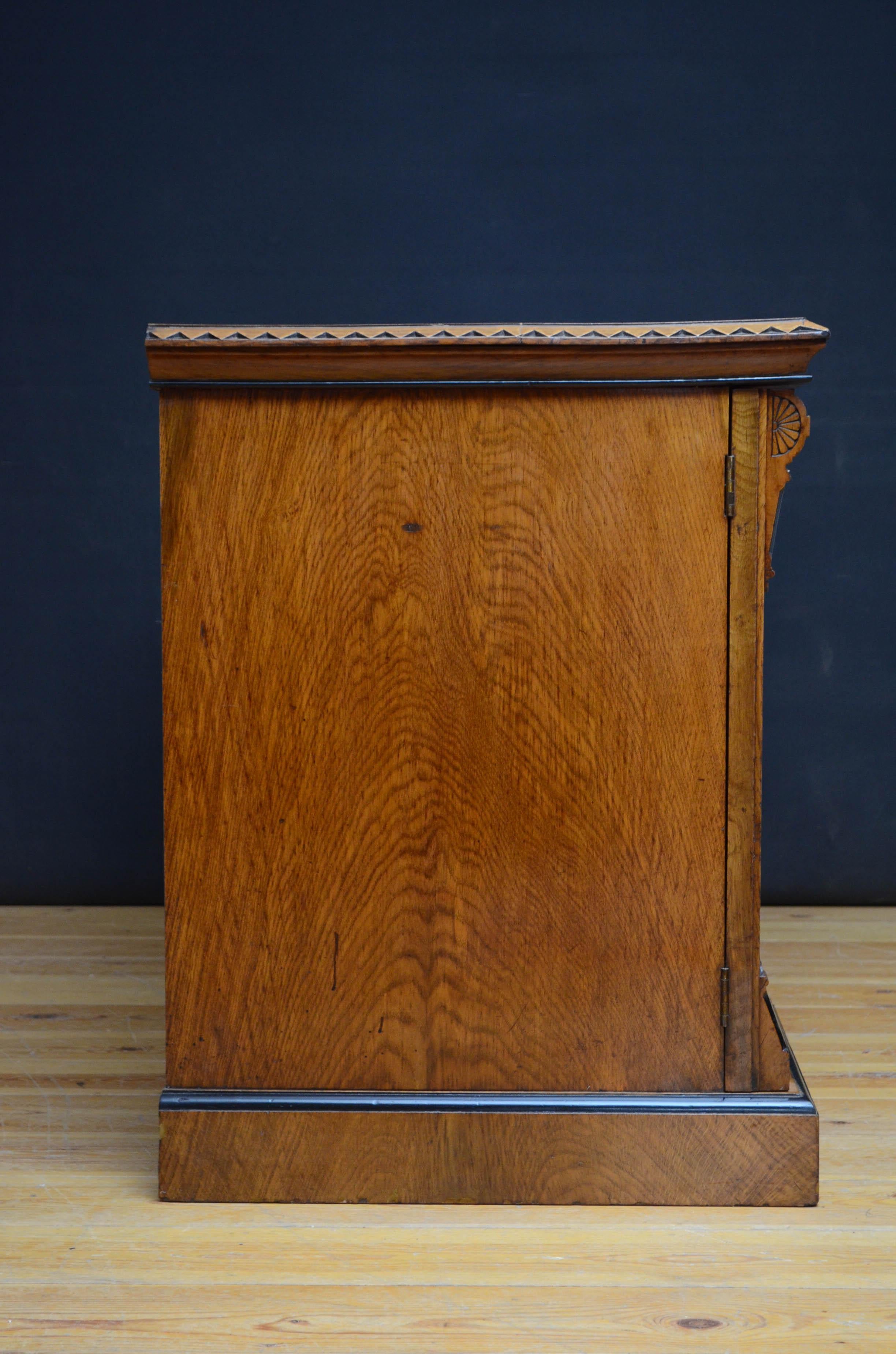 Low Victorian Pollard Oak Sideboard 10