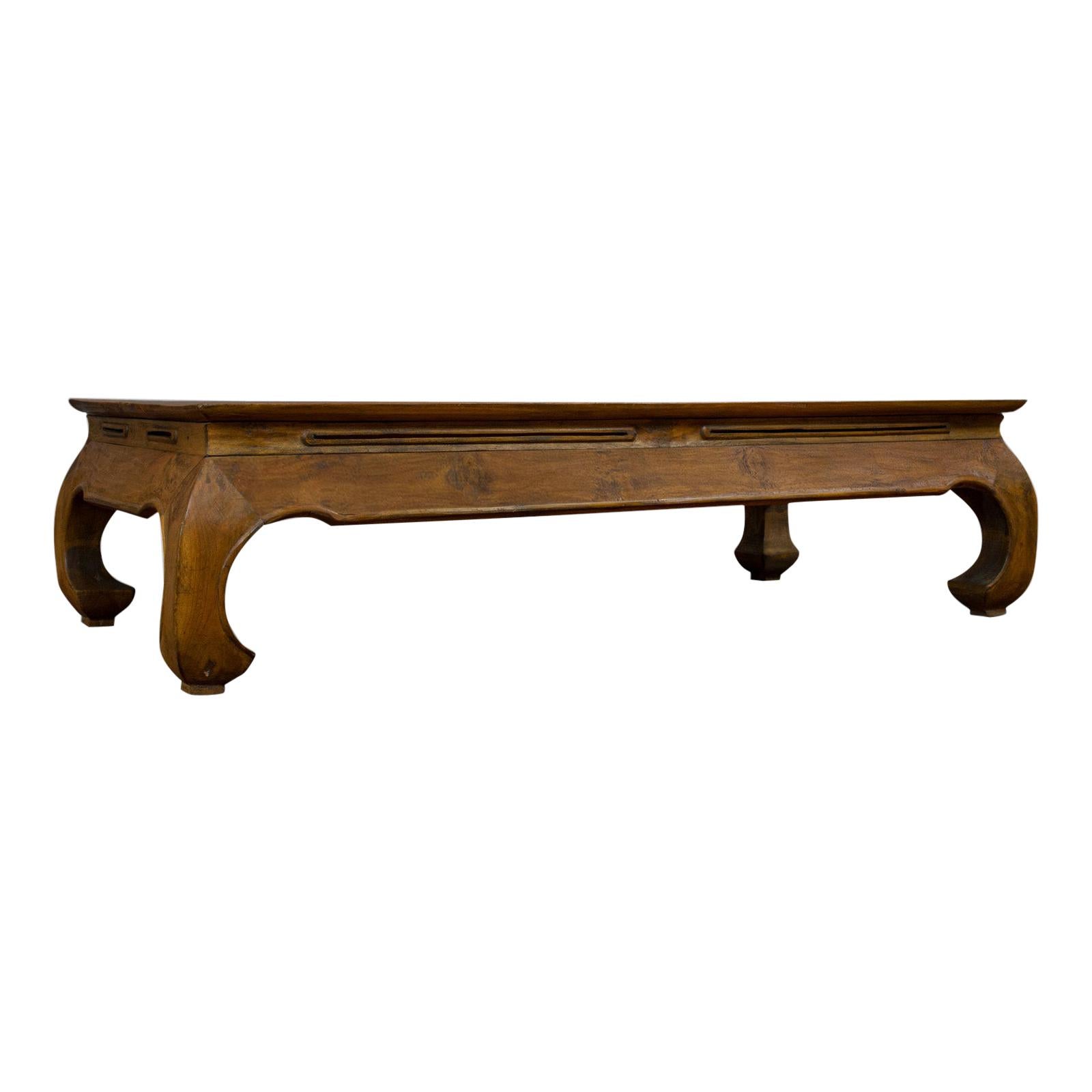 Low Vintage Coffee Table, Oriental, Chinese Elm, Lounge, Cocktail, Art Deco