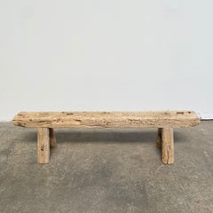 Niedrige Vintage Ulme Holz Skinny Bank