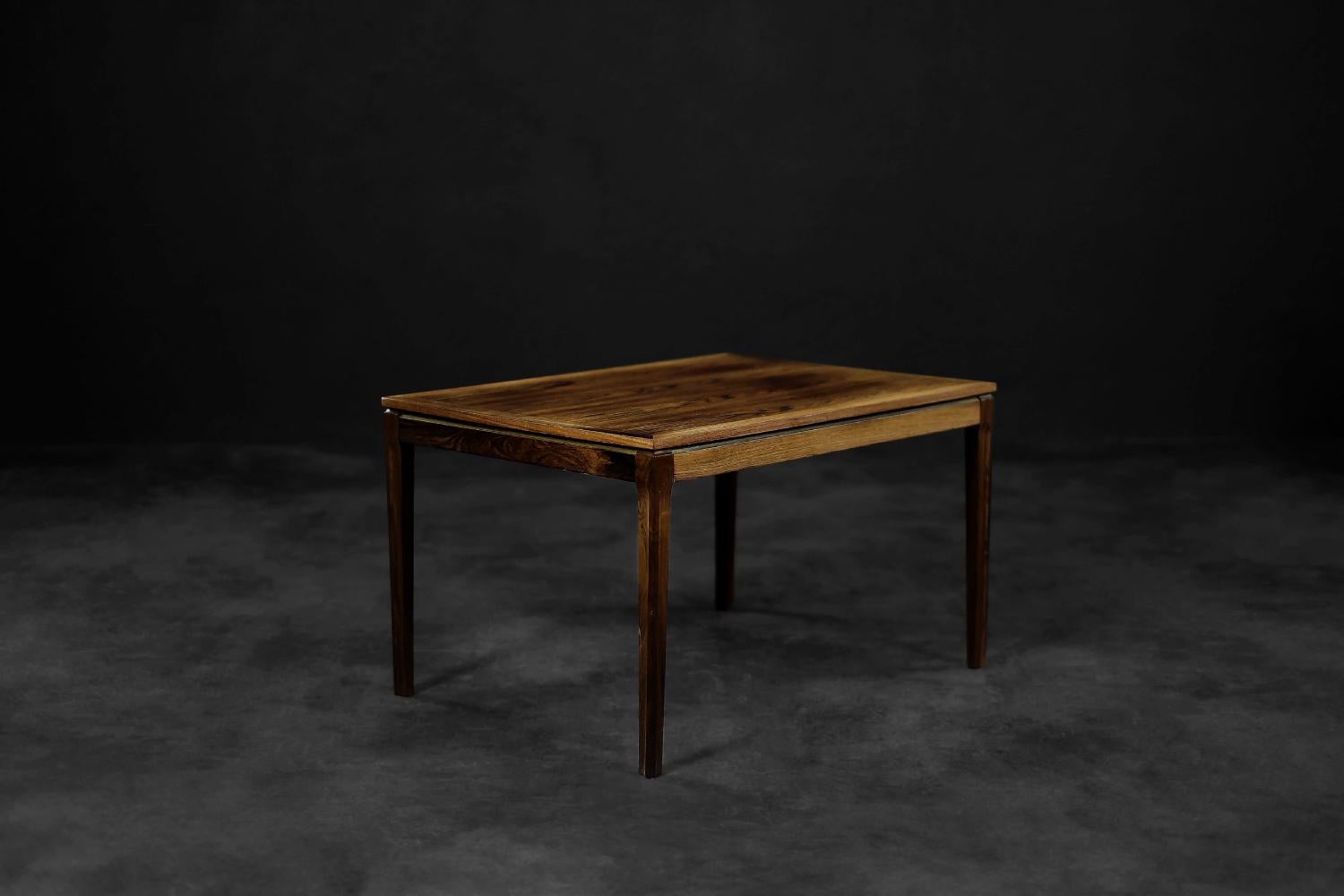 Scandinavian Modern Low Vintage Mid-Century Danish Modern Rosewood Coffee Table, 1960s For Sale