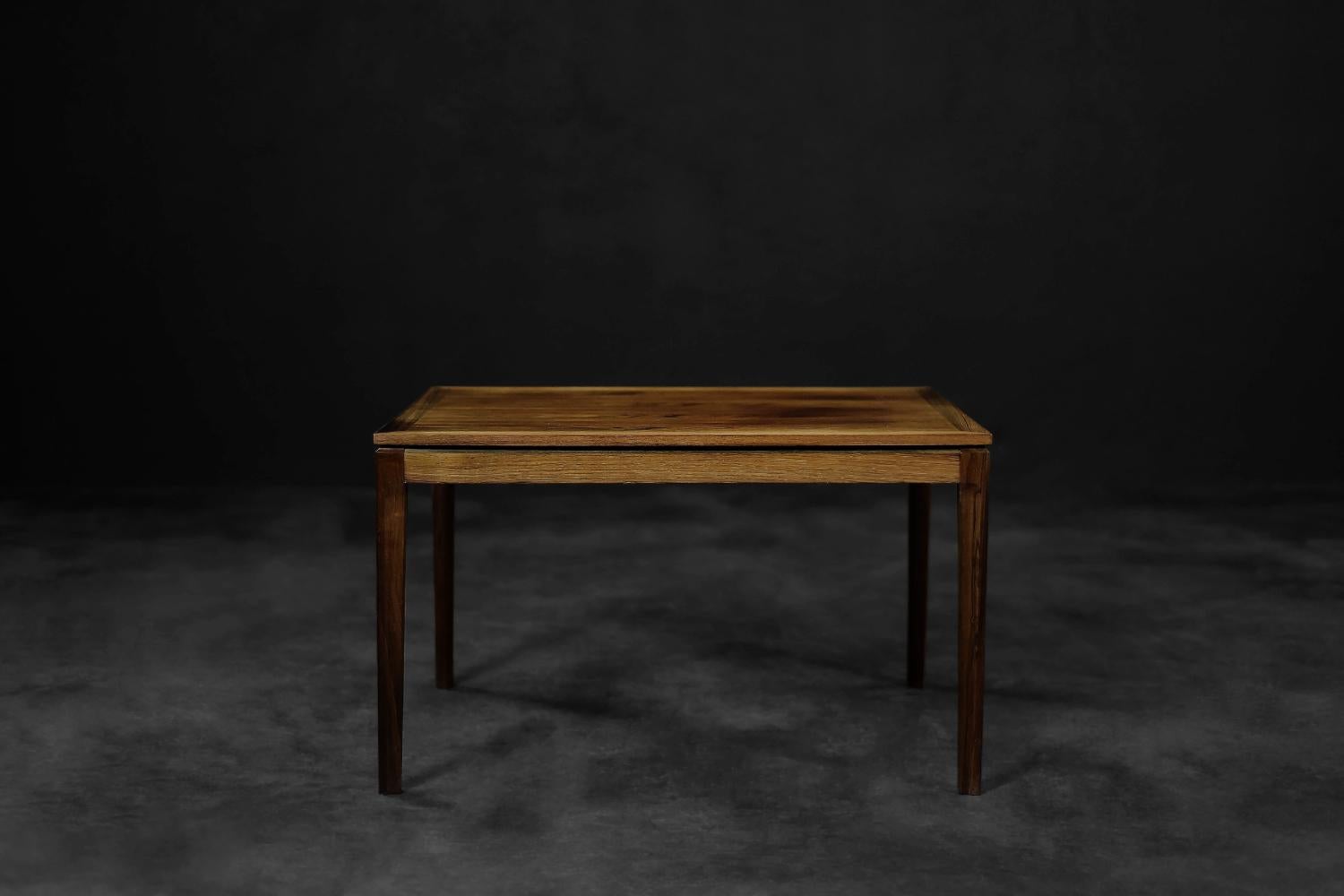 Mid-20th Century Low Vintage Mid-Century Danish Modern Rosewood Coffee Table, 1960s For Sale