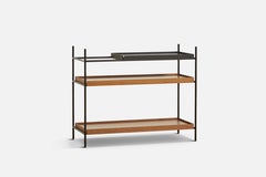 Low Walnut and Black Tray Shelf i by Hanne Willmann