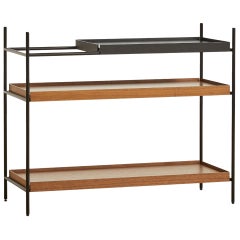 Low Walnut and Black Tray Shelf i by Hanne Willmann