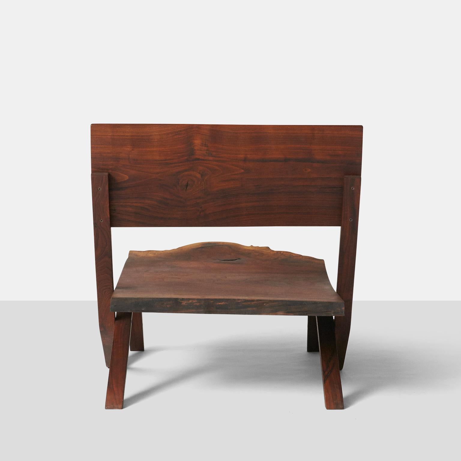 Low Walnut Chair by Josh Duthie In Good Condition In San Francisco, CA