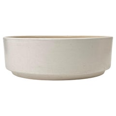 Low White Circular Modernist Ceramic Planter