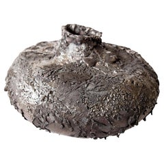 Vaso basso e largo di colore nero Hand MadeII- IV