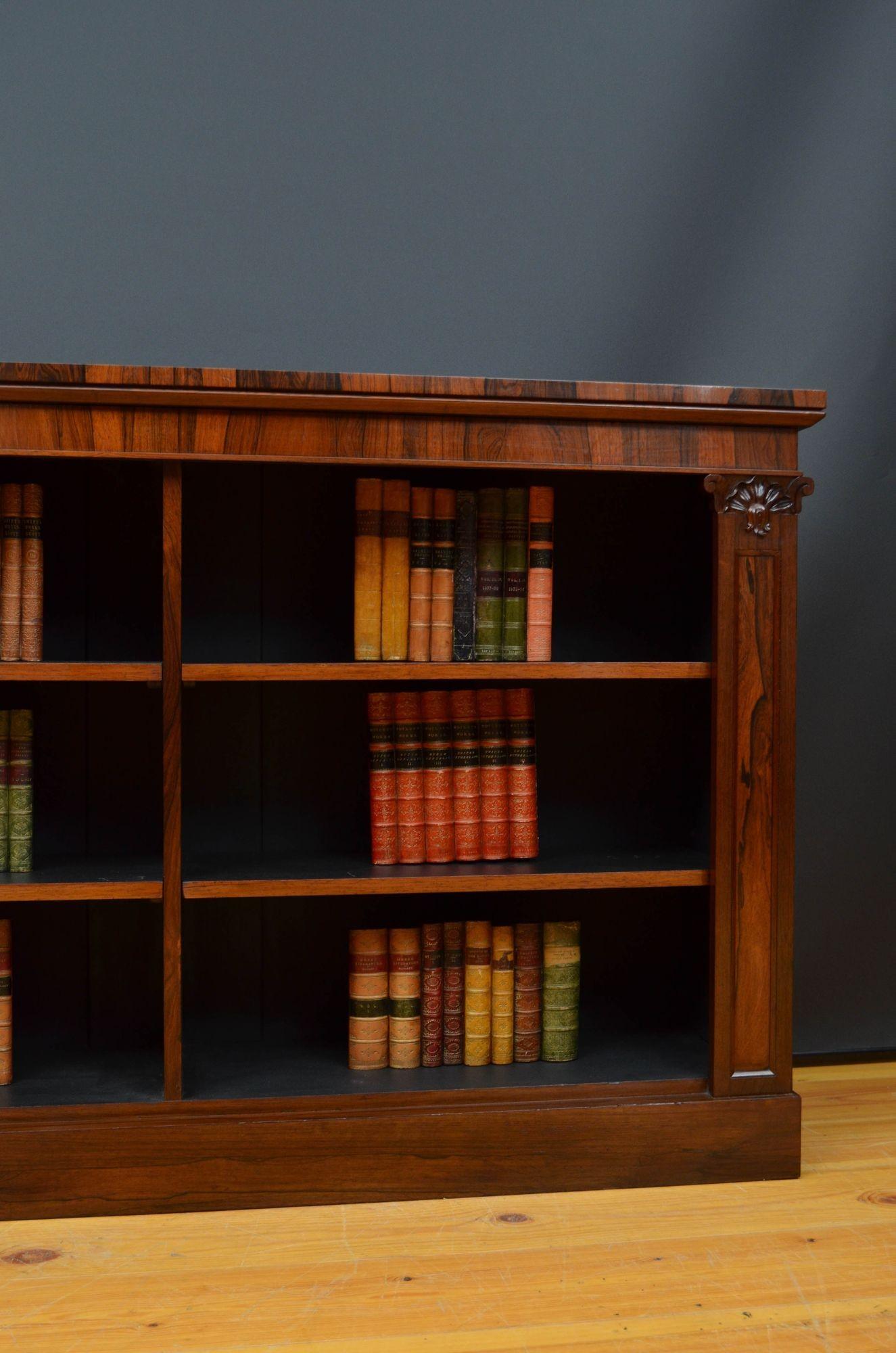 Offenes Bücherregal William IV, niedrig, aus Palisanderholz 4